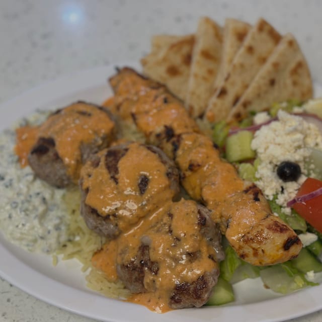 Chicken & Meatball Combo Plate.