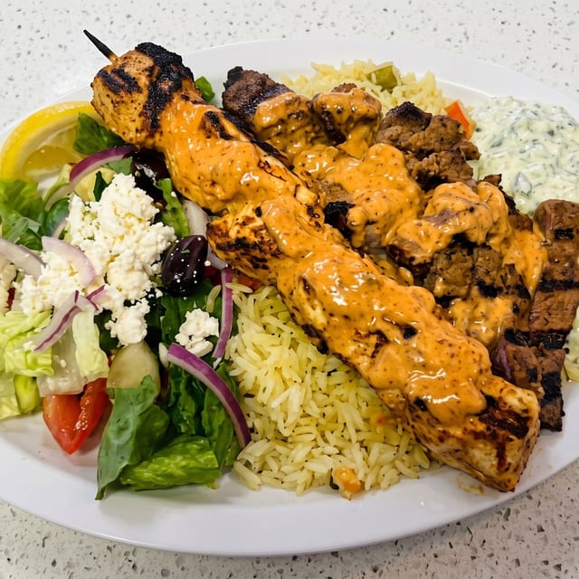 Chicken & Steak Combo Plate.